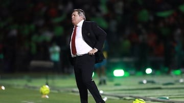Miguel Herrera of Tijuana during the 15th round match between FC Juarez and Tijuana as part of the Torneo Clausura 2024 Liga BBVA MX at Olimpico Benito Juarez Stadium on April 14, 2024 in Ciudad Juarez, Chihuahua, Mexico.