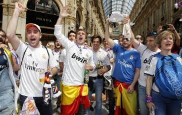 Las fan zone de Real Madrid y Atlético estuvieron muy animadas