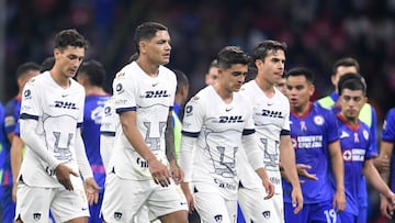 Juan Dinenno, Gabriel Fernandez, Rodrigo Lopez, Ulises Rivas of Pumas during the game Cruz Azul vs Pumas UNAM, corresponding to Round 12 of the Torneo Apertura 2023 of the Liga BBVA MX, at Azteca Stadium, on October 07, 2023.
<br><br>
Juan Dinenno, Gabriel Fernandez, Rodrigo Lopez, Ulises Rivas de Pumas durante el partido Cruz Azul vs Pumas UNAM, correspondiente a la Jornada 12 del Torneo Apertura 2023 de la Liga BBVA MX, en el Estadio Azteca, el 07 de Octubre de 2023.