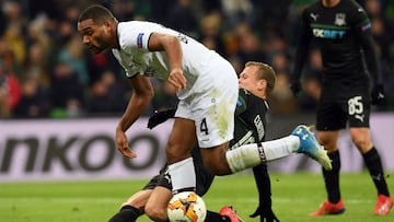 Jonathan Tah, objetivo del Atlético, en el Krasnodar-Bayer Leverkusen de la Europa League.