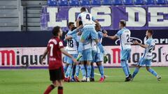 Celebraci&oacute;n del gol del M&aacute;laga marcado por Jozabed.