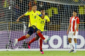 Gustavo Puerta celebra un gol en el Sudamericano Sub 20. 
