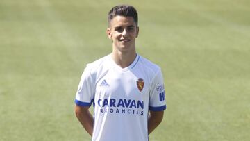 Sergio Bermejo, durante su presentación como nuevo jugador del Real Zaragoza.