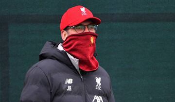 Jürgen Klopp durante el entrenamiento de ayer.