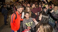 Sa&uacute;l, en la llegada del Atl&eacute;tico de Madrid a Bilbao.