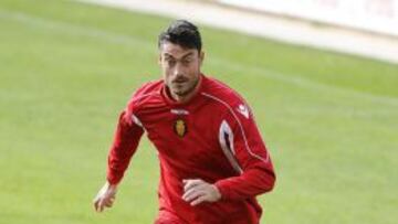 Albert Riera durante un entrenamiento con el Mallorca.