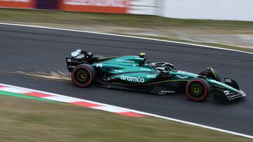 Alonso, con el Aston Martin en Suzuka.