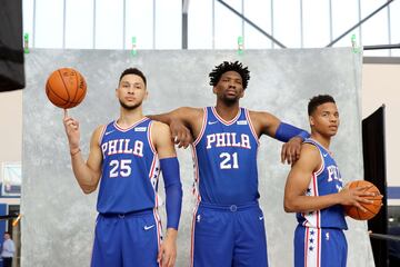 Ben Simmons, Joel Embiid y Markelle Fultz