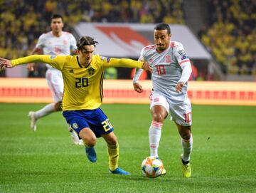 Kristoffer Olsson y Thiago Alcántara.