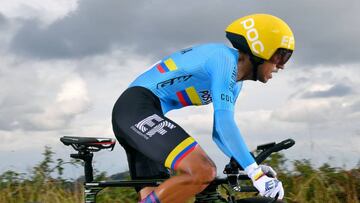 Daniel Felipe Martínez en la contrarreloj individual del Mundial de Ciclismo.