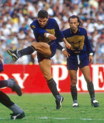 Debutó con los Pumas en 1984 y se mantuvo con ellos hasta 1991. Anotó 41 goles en 172 partidos y fue campeón en 1991 con los felinos. Con la camiseta amarilla estuvo dos temporadas, de 1997-1999.