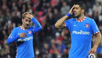 Griezmann y Luis Su&aacute;rez, en el Athletic-Atl&eacute;tico.