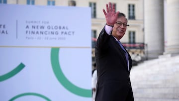 Colombian President Gustavo Petro arrives for the closing session of the New Global Financial Pact Summit, Friday, June 23, 2023 in Paris, France. The aim of the two-day climate and finance summit was to set up concrete measures to help poor and developing countries whose predicaments have been worsened by the devastating effects of the COVID-19 pandemic and the war in Ukraine better tackle poverty and climate change.     Lewis Joly/Pool via REUTERS