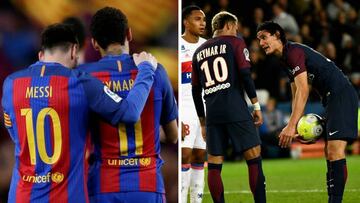 El trato de Cavani y Messi con Neymar: dos polos opuestos