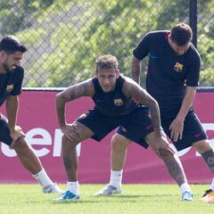 Neymar, protagonista del primer entrenamiento del Barça en USA