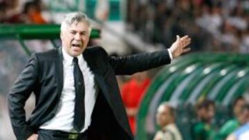 Ancelotti, durante el partido de Elche.