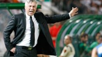 Ancelotti, durante el partido de Elche.