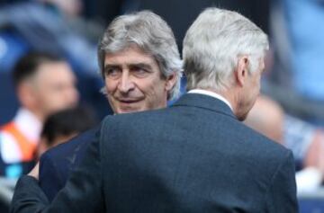 Manuel Pellegrini en su último partido en el Etihad Stadium como técnico del City.