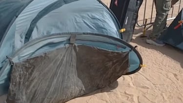 Arena y viento de cara