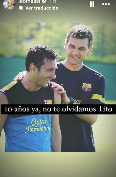 Messi dedica emotiva publicaci¨®n a 10 a?os del fallecimiento de Tito Vilanova