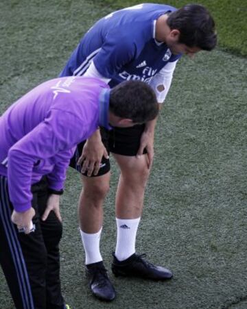 Morata dio el susto por entrada fortuita de Lucas Vázquez, que le provocó un hematoma.