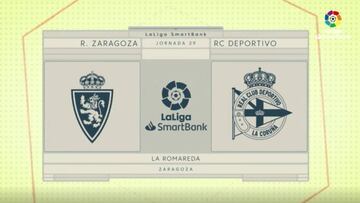 Resumen y goles del Zaragoza - Deportivo de LaLiga SmartBank