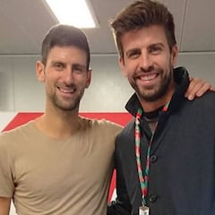 Piqué dio la bienvenida a Djokovic a la Caja Mágica