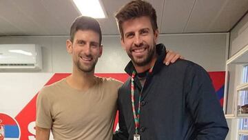 Piqué dio la bienvenida a Djokovic a la Caja Mágica