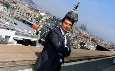Joan Laporta durante una sesión de fotos para su candidatura electoral como presidente del FC Barcelona.