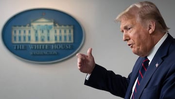 US President Donald Trump answers questions during a briefing of the Coronavirus Task Force. 