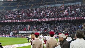 La grada de San Siro durante un partido del Milan.