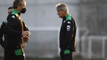 Pellegrini, en un entrenamiento. 