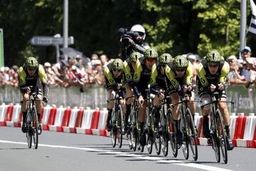 El equipo de ciclismo Mitchelton Scott de Australia.