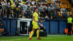 Paco Alcacer of Villarreal gestures during the Santander League match between Villareal CF and Elche CF at the Ceramica Stadium on September 22, 2021, in Valencia, Spain.
 AFP7 
 22/09/2021 ONLY FOR USE IN SPAIN