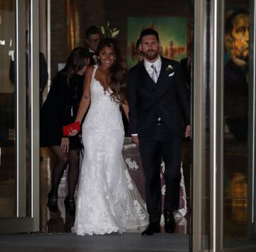 Leo Messi y Antonella Roccuzzo como marido y mujer.