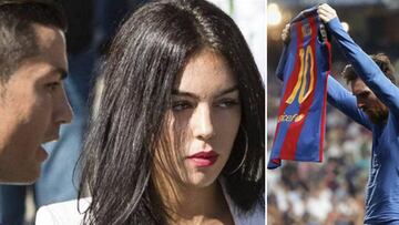 Cristiano Ronaldo y Georgina Rodríguez - Leo Messi celebrando el 2-3 enseñando su camiseta al Bernabéu