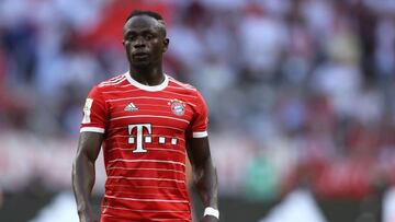 MUNICH, GERMANY - AUGUST 27: Sadio Mane of Bayern München looks on during the Bundesliga match between FC Bayern München and Borussia Mönchengladbach at Allianz Arena on August 27, 2022 in Munich, Germany. (Photo by Alexander Hassenstein/Getty Images)
