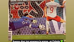 Periódico de Polonia muestra la atajada de Guillermo Ochoa a Lewandowski