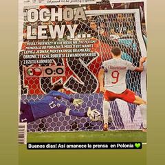 Periódico de Polonia muestra la atajada de Guillermo Ochoa a Lewandowski