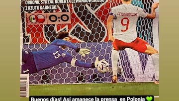 Periódico de Polonia muestra la atajada de Guillermo Ochoa a Lewandowski