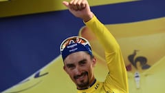 Julian Alaphilippe, en el podio del Tour de Francia.