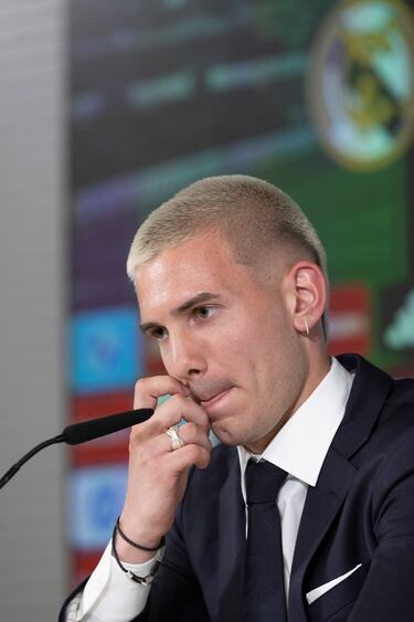 Franco Mastantuono durante la rueda de prensa. 