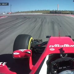 Vettel pilotó el Ferrari con una sola mano en Austin