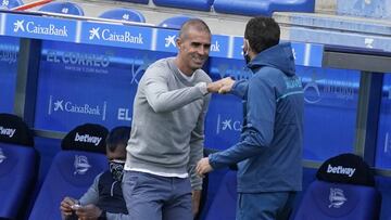 Garitano con Machín en Mendizorroza.