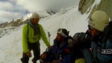 Alex Txikon  en el Nanga Parbat con Ali Sadpara y Daniele Nardi.