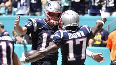 Tom Brady fue el &uacute;ltimo quarterback con el que Brown jug&oacute; un partido de football profesional, cuando los Patriots visitaron Miami en la Semana 2 de 2019.