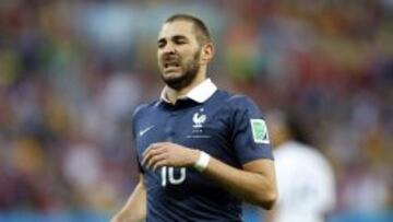 Benzema con la selección francesa.