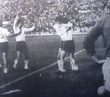 Festejo chileno en el estadio Nacional.