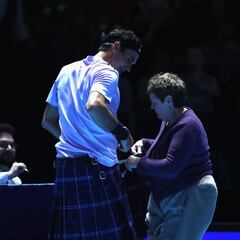 Roger Federer played Andy Murray wearing a kilt in Glasgow