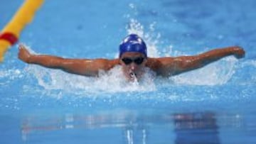 Mireia Belmonte, durante las series de 200 mariposa. 